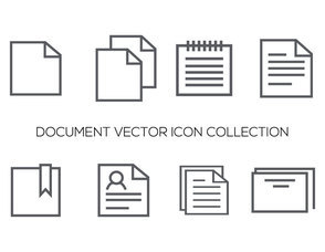 Lined Style Document Icons Collection
