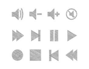 Sketchy Media Player Button Icons
