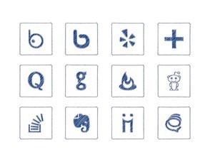 Hand Drawn Social Media Icon Collection