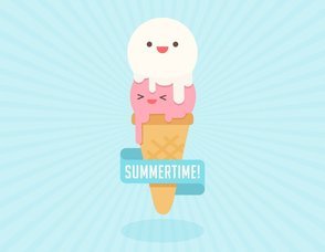 Cute Cartoon Ice Cream Cone Character
